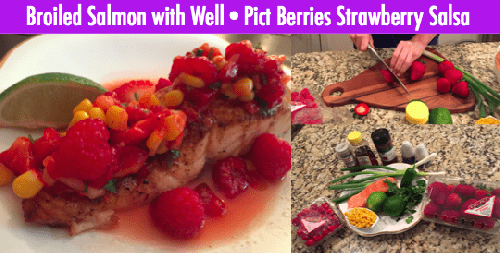 Salmon with Well-Pict Berries' Strawberry Raspberry Salsa